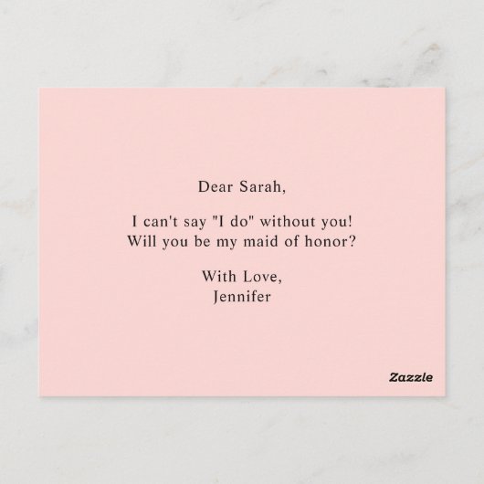 Blush Spring Floral wordt mijn bruidsmeisje Briefkaart (Achterkant)