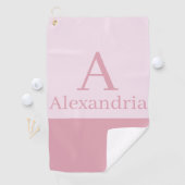 Blush Stof Roze Monogram Eerste Letter Naam Minima Golfhanddoek (Insitu)