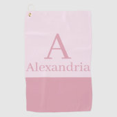 Blush Stof Roze Monogram Eerste Letter Naam Minima Golfhanddoek (Voorkant)