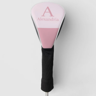 Blush Stof Roze Monogram Eerste Letter Naam Minima Golfheadcover