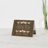 Blush String of Lights Herfst Rustic Dank u Bedankkaart (Voorkant)