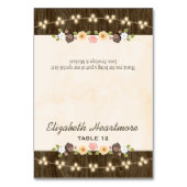 Blush String of Lights Herfst Rustieke Tent Place Kaart (Voorkant)