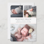 Blush Stripe | Aankondiging van de geboorte van ee (Voorkant)