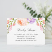 Blush Stripe en Bloom Display Shower No Cadeauverp Informatiekaartje (Staand voorkant)