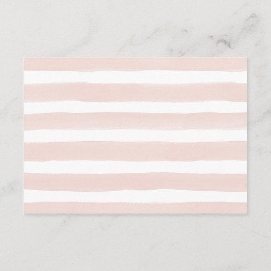 Blush Stripe en Bloom Display Shower No Cadeauverp Informatiekaartje (Achterkant)