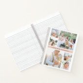 Blush Stripe Gepersonaliseerde Fotocollage Notitieboek (Binnen)