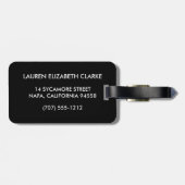 Blush Stripe & Pink Peony Monogram Bagagelabel (Achterkant horizontaal)