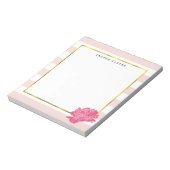 Blush Stripe & Pink Peony Persoonlijk Notitieblok (Gedraaid)