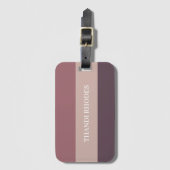 Blush stripes kleurenpalet monogram bagagelabel (Voorkant (verticaal))