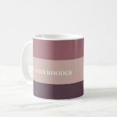 Blush stripes kleurenpalet monogram koffiemok (Voorkant links)