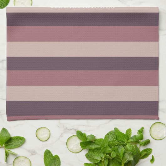 Blush stripes kleurenpalet monogram theedoek (Gevouwen)