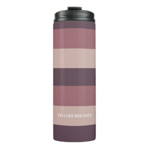 Blush stripes kleurenpalet monogram thermosbeker