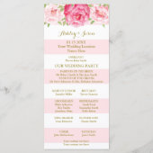 Blush Stripes Pink Watercolor Programme de mariage (Dos)