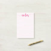 Blush stripes & Roze penseelnotities achteraf Post-it® Notes (Op bureau)