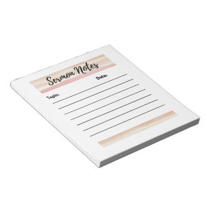 Blush Stripes Sermon Notes Notitieblok