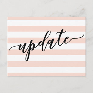 Blush Stripes Uitgestelde bruiloft Update Notice Briefkaart