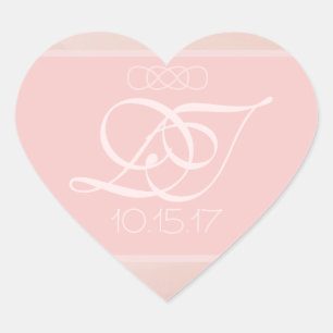 Blush strokes hart envelop Stickers