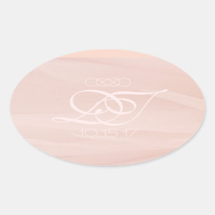 Blush strokes Ovaalvormige envelop Stickers