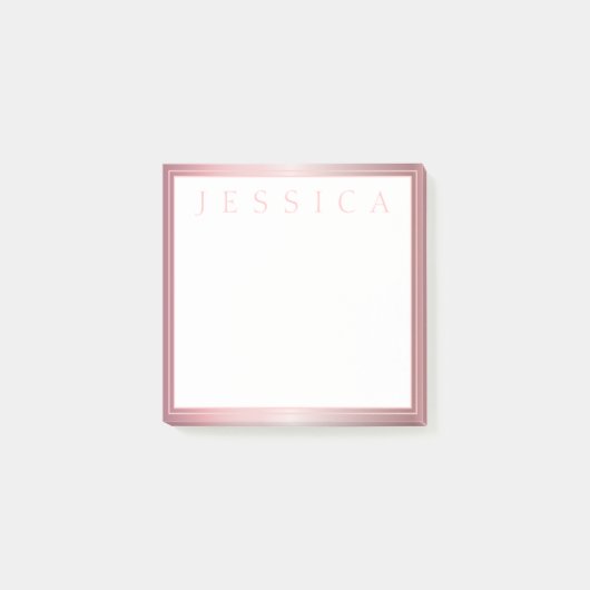 Blush & subtle Roos Ombre | JOUW NAAM Post-it® Notes (Voorkant)