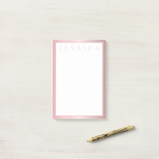 Blush & subtle Roos Ombre | JOUW NAAM Post-it® Notes (Op bureau)