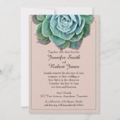 Blush Succulent bruiloft uitnodiging (Voorkant)