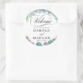 Blush Succulent Wedding Ronde Sticker (Tas)