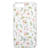 Blush Summer Floral Pattern | Monogram Case-Mate iPhone Case (Achterkant)