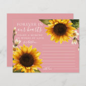 Blush Sunflower Deel een Memory Attendance-kaart (Voorkant / Achterkant)