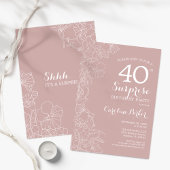 Blush Surprise 40e verjaardagsfeestje Kaart