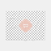 Blush Swiss Stippen | Monogram Fleece Blanket (Voorkant (Horizontaal))