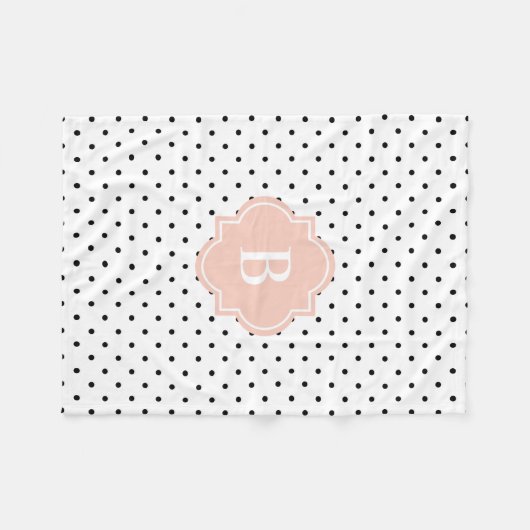 Blush Swiss Stippen | Monogram Fleece Blanket (Voorkant (Horizontaal))