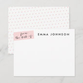 Blush Tab Flat Note Kaart - dot backer Notitiekaartje (Voorkant / Achterkant)