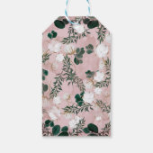 Blush Taupe Cotton Floral Greenery Rustic Wedding Cadeaulabel (Achterkant)