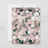Blush Taupe Cotton Floral Greenery Rustic Wedding Kaart (Achterkant)
