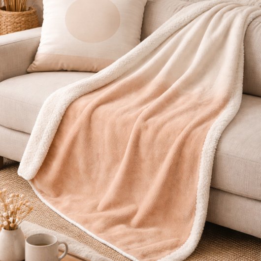 Blush Taupe Sky Fade Sherpa Blanket Deken