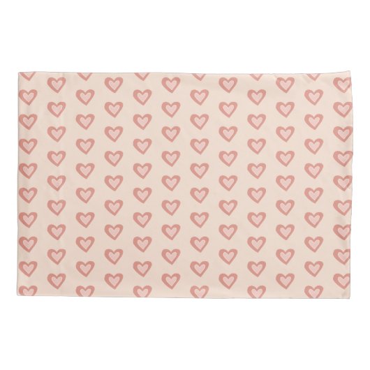 Blush | Terracotta Boho Heart Thed Pattern Kussensloop (Achterkant-Links)