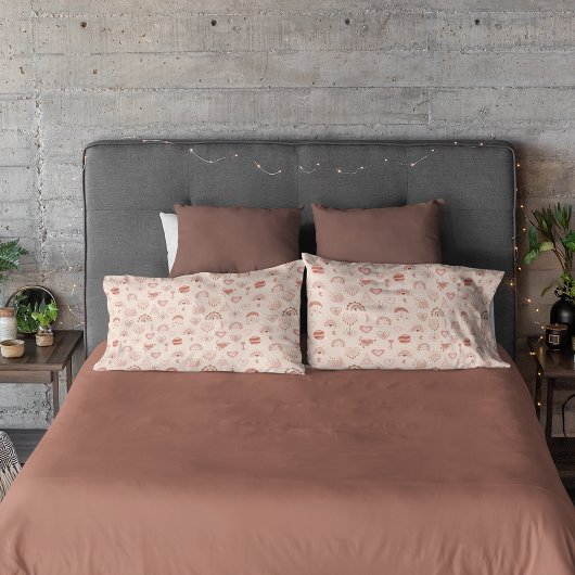 Blush | Terracotta Boho Heart Thed Pattern Kussensloop