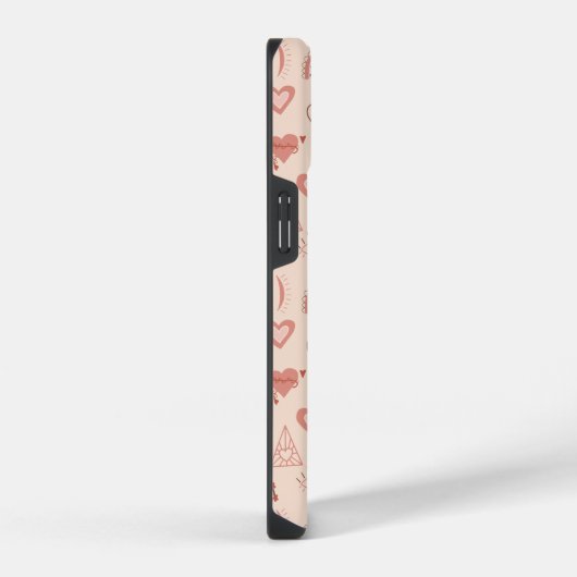 Blush | Terracotta Boho Heart Thed Pattern Name iPhone Hoesje (Rechterkant)