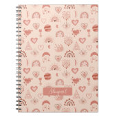 Blush | Terracotta Boho Heart Thed Pattern Name Notitieboek (Voorkant)