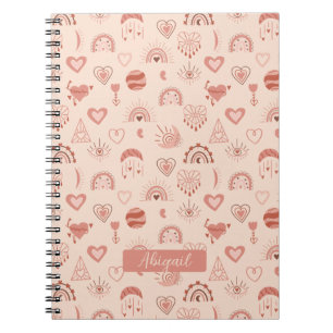 Blush Terracotta Boho Heart Thed Pattern Name Notitieboek