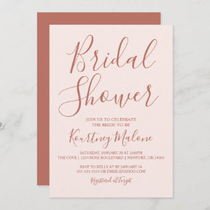 Blush & Terracotta Bridal Shower-uitnodiging Kaart