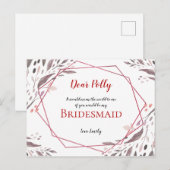 Blush Tones Bladeren/Geometrische/bruidsmeisje Ver Briefkaart (Voorkant / Achterkant)