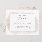 BLUSH TOUCH SAVE THE DATE BRIEFKAART. AANKONDIGINGSKAART (Voorkant / Achterkant)