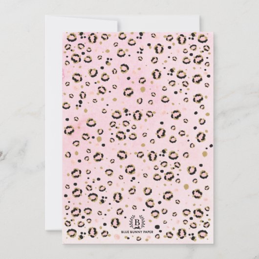 Blush Tropical Boho Safari Animals Baby shower Inv Kaart (Achterkant)