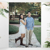 Blush Tropical Greenery Photo Wedding Drieluik Uitnodiging (Binnenkant midden)