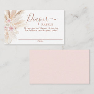 Blush Tropisch baby shower Diaper Raffle Kaart