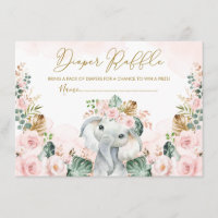 Blush Tropische Boho Elephant Baby Diaper Raffle
