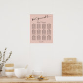 Blush, Typografie Wedding Reception Seating Chart Poster (Keuken)
