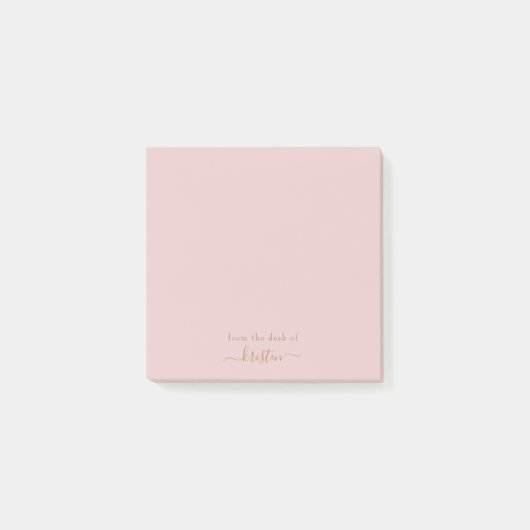 Blush vanaf het bureau van de aangepaste naam post-it® notes (Voorkant)