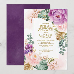 Blush Violet Tropisch Boheems Chic Vrijgezellenfee Kaart